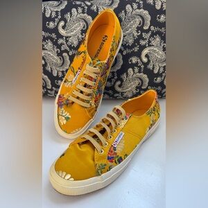 Superga Yellow Floral Slip-Ons